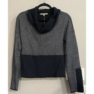 People‎ Like Frank Anthropologie Sweater Colorblock Zip Up Back Cowl Neck S